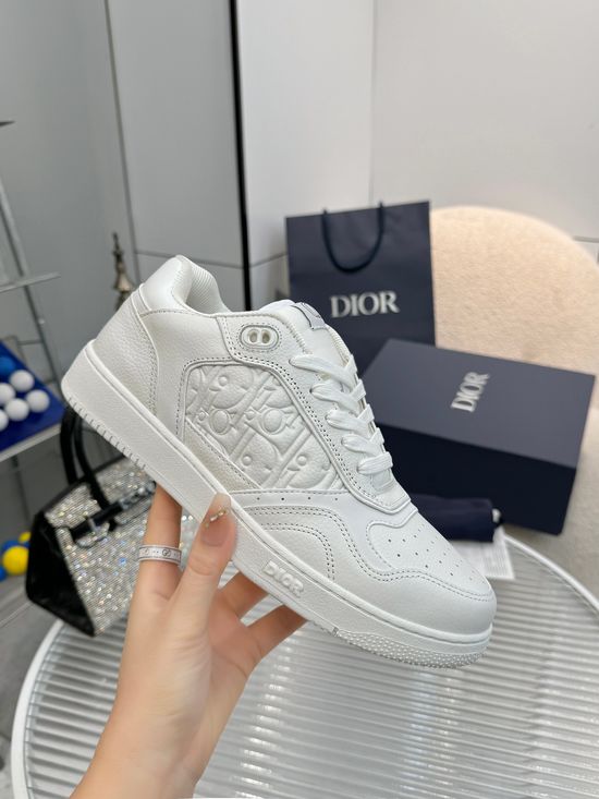 Christian Dior Premium Leather Patchwork Casual Sneakers With Accessories