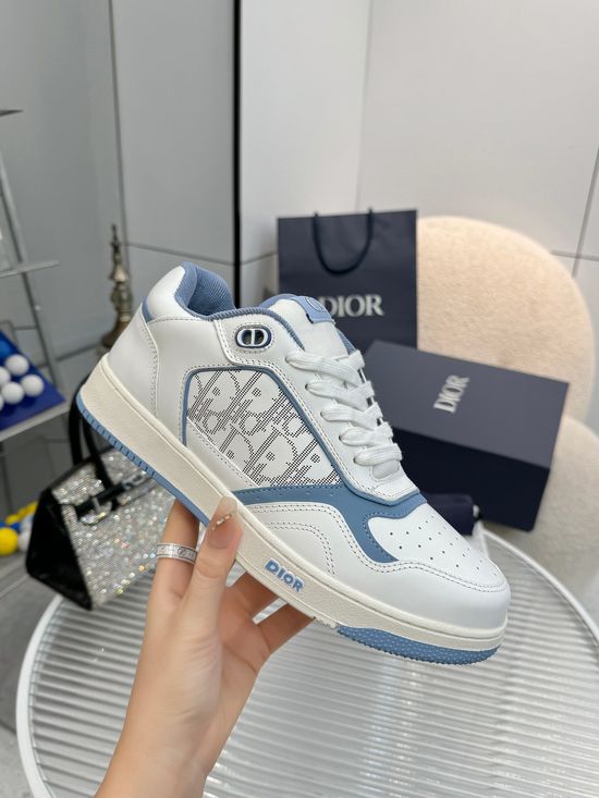 Christian Dior Premium Leather Patchwork Casual Sneakers With Accessories
