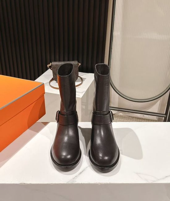 Hermes Classic Slip-on Ankle Boots With Comfortable Leather Lining