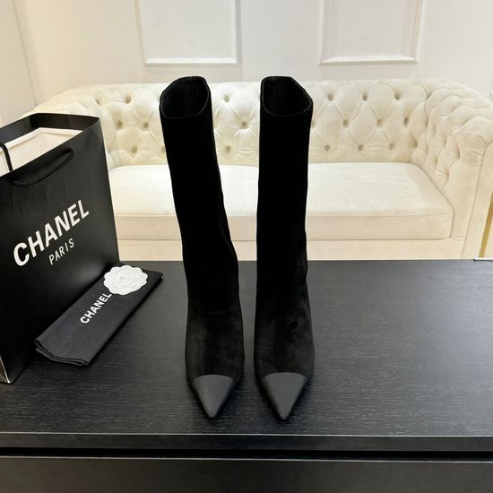 Chanel Classic Embroidered Chunky Heel Ankle Boots