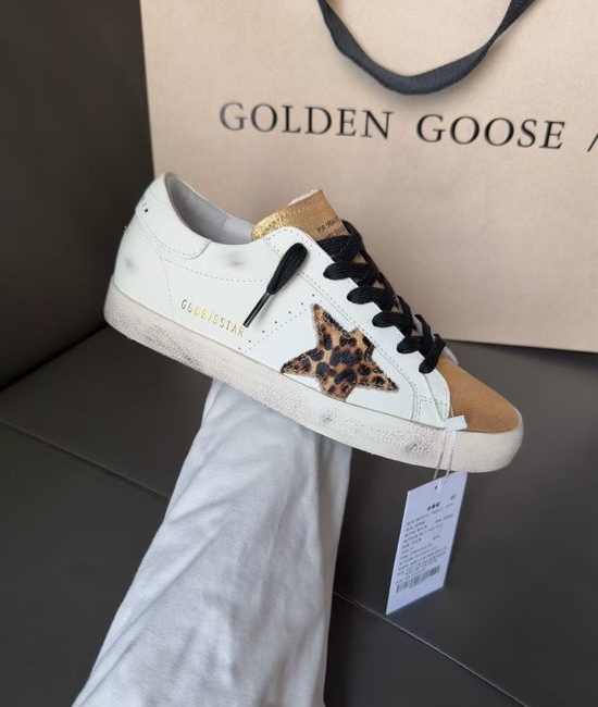Golden Goose GGDB Classic Leopard Print Star Distressed Versatile Durable Daily Casual Sneakers