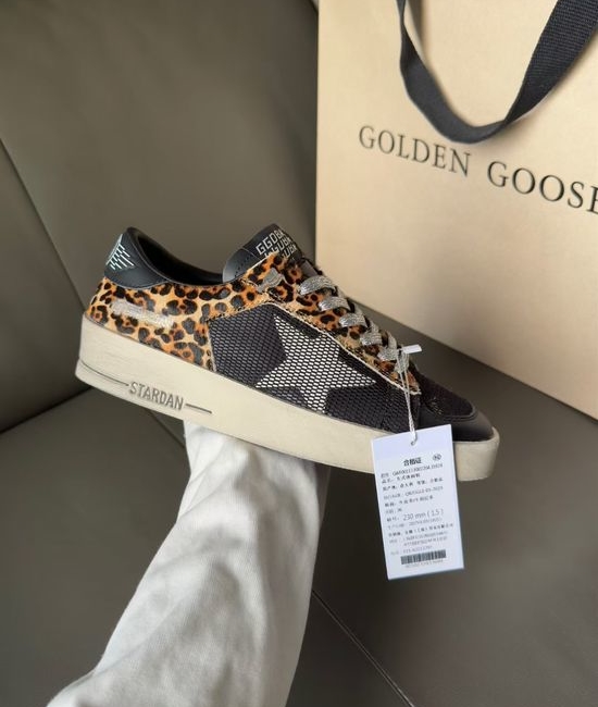 Golden Goose GGDB Couple s Leopard Print Dirty Style Shoes, High Quality 