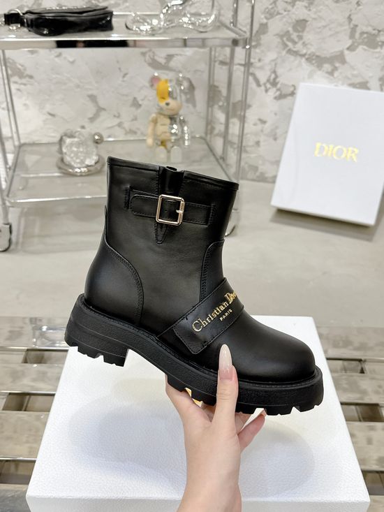 Christian Dior Genuine Leather Ankle Boots With Soft Comfort Sole