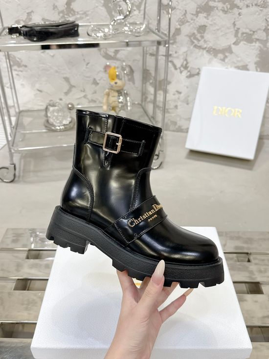 Christian Dior Genuine Leather Ankle Boots With Soft Comfort Sole