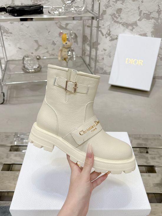 Christian Dior Genuine Leather Ankle Boots With Soft Comfort Sole