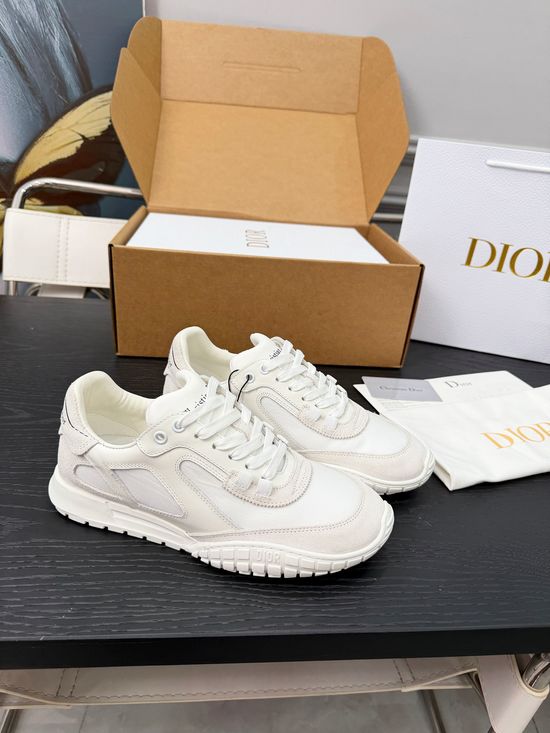 Christian Dior Suede Mesh Panel Casual Sneakers Retro Style Durable Sole