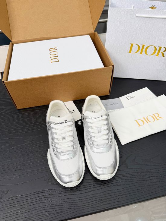 Christian Dior Suede Mesh Panel Casual Sneakers Retro Style Durable Sole