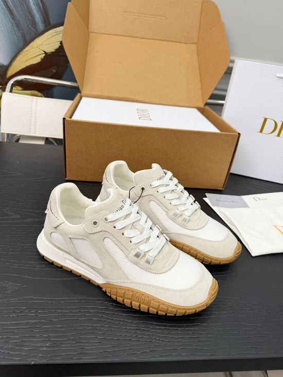 Christian Dior Suede Mesh Panel Casual Sneakers Retro Style Durable Sole