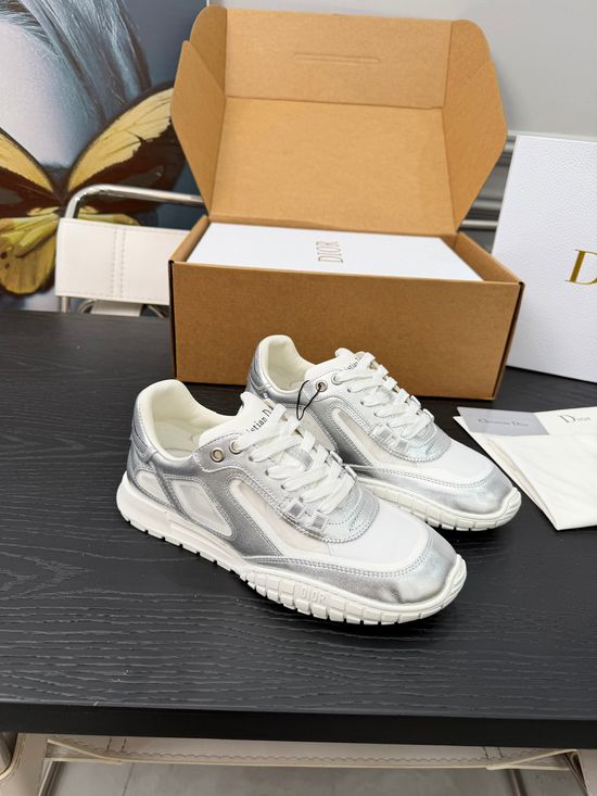 Christian Dior Suede Mesh Panel Casual Sneakers Retro Style Durable Sole