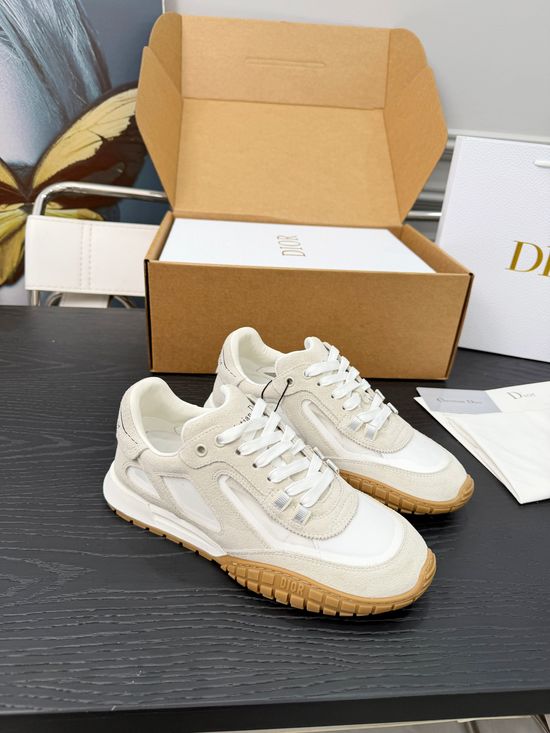 Christian Dior Suede Mesh Panel Casual Sneakers Retro Style Durable Sole