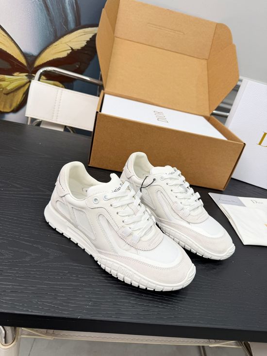 Christian Dior Suede Mesh Panel Casual Sneakers Retro Style Durable Sole
