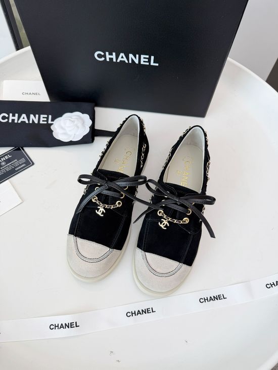 Chanel Soft Suede Leather Buckle Decor Comfortable Casual Shoes