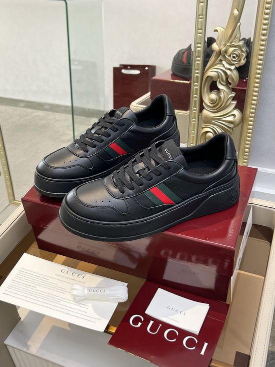 Gucci Thick-Soled White Sneakers with GG Logo Accents