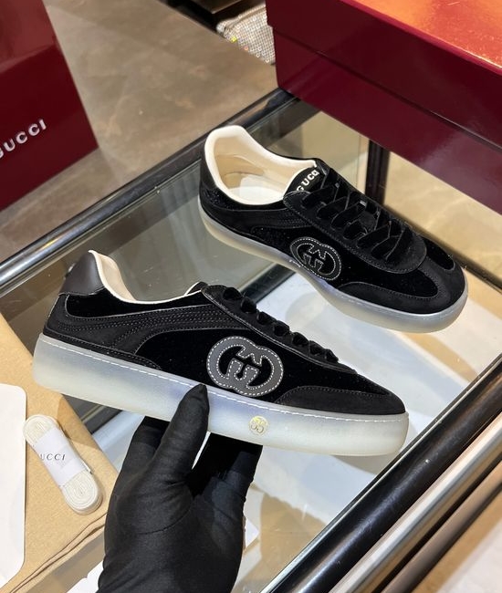 Gucci Premium Retro Casual Training Sneakers Durable Suede Leather Upper