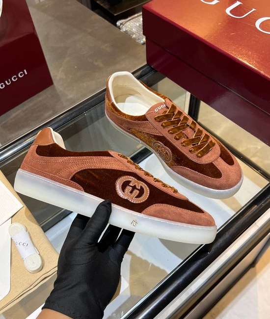 Gucci Premium Retro Casual Training Sneakers Durable Suede Leather Upper