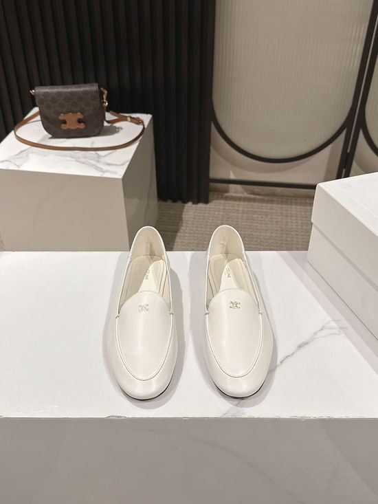 Celine Soft Leather Slip On Loafers Classic Versatile Daily Shoes