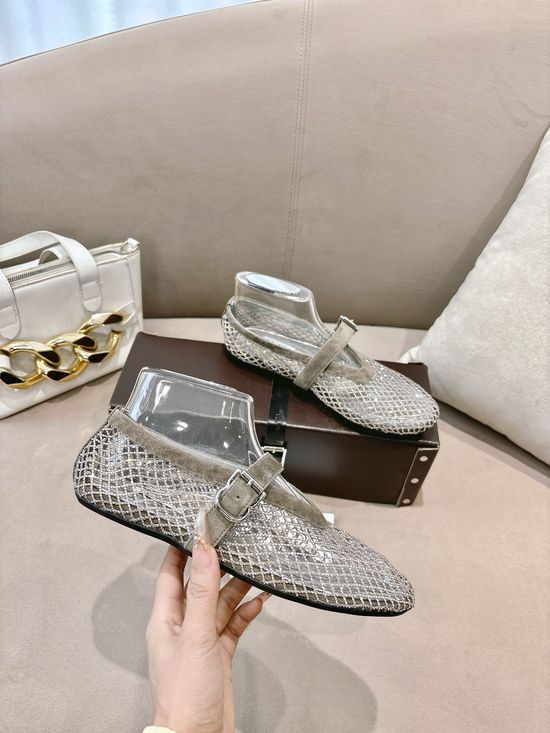 Alaia Rhinestone Mesh Mary Jane Shoes Breathable Fancy Footwear