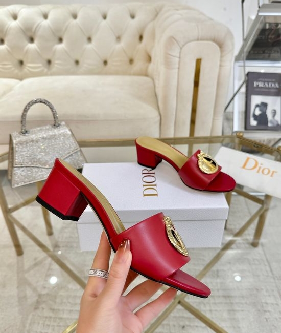 Christian Dior CD Calfskin Pumps With Sheepskin Lining Rubber Outsole