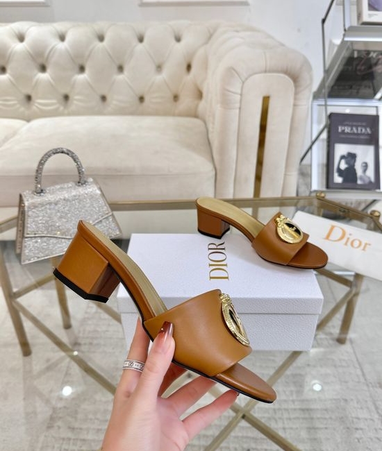 Christian Dior CD Calfskin Pumps With Sheepskin Lining Rubber Outsole