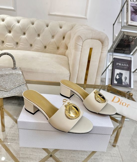Christian Dior CD Calfskin Pumps With Sheepskin Lining Rubber Outsole