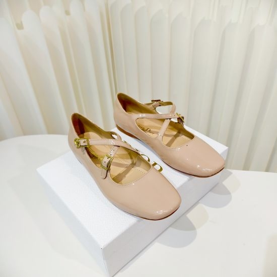 Christian Dior CD Sparkly Cross Strap Flat Ballet Shoes