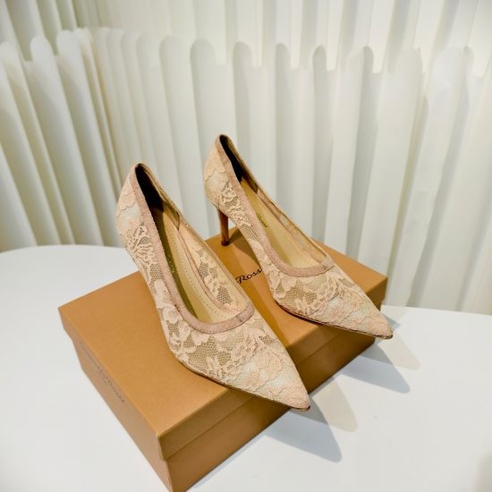 Gianvito Rossi Lace Pointed Toe Heels For Formal Occasions