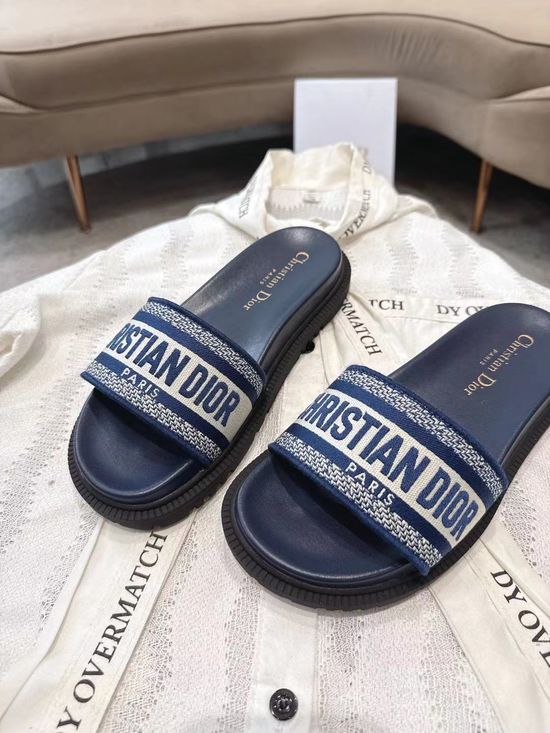 Christian Dior Embroidered Thick Sole Casual Slide Sandals
