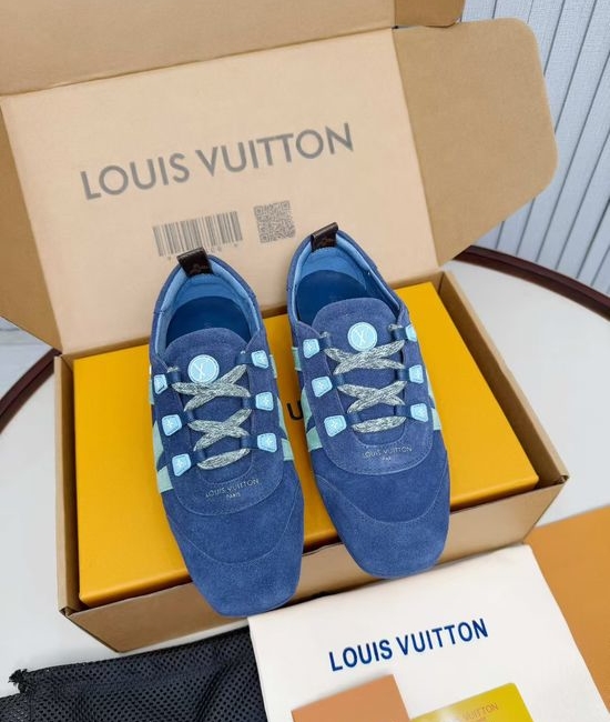 Louis Vuitton LV Vintage Style Leather Laced Comfortable Sneakers