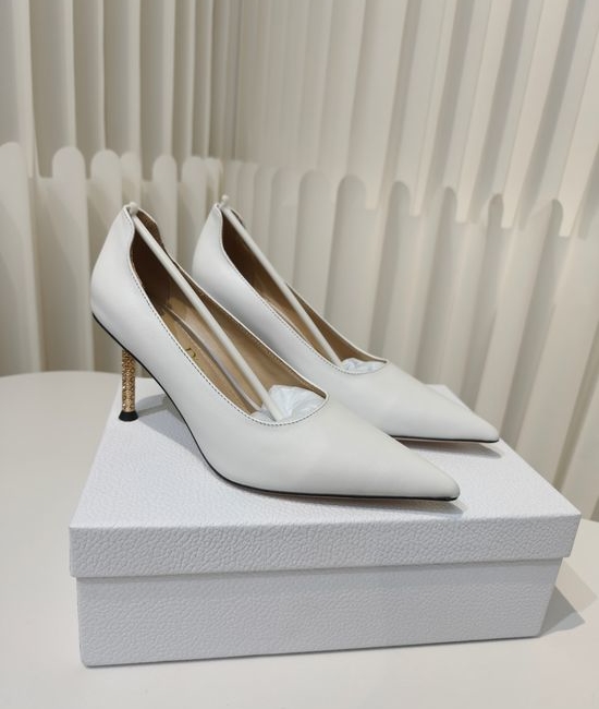 Christian Dior CD Pointed Toe Pumps With Unique Metallic Heel