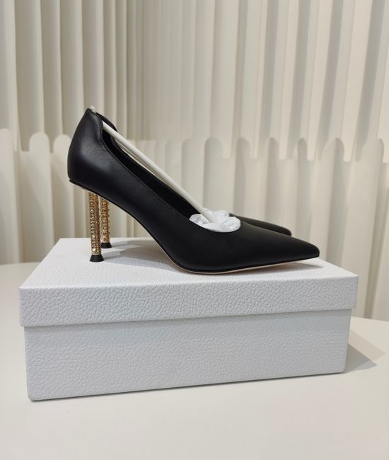Christian Dior CD Pointed Toe Pumps With Unique Metallic Heel