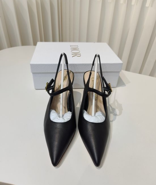 Christian Dior CD Pointed Toe Heeled Sandals With Metallic Heel