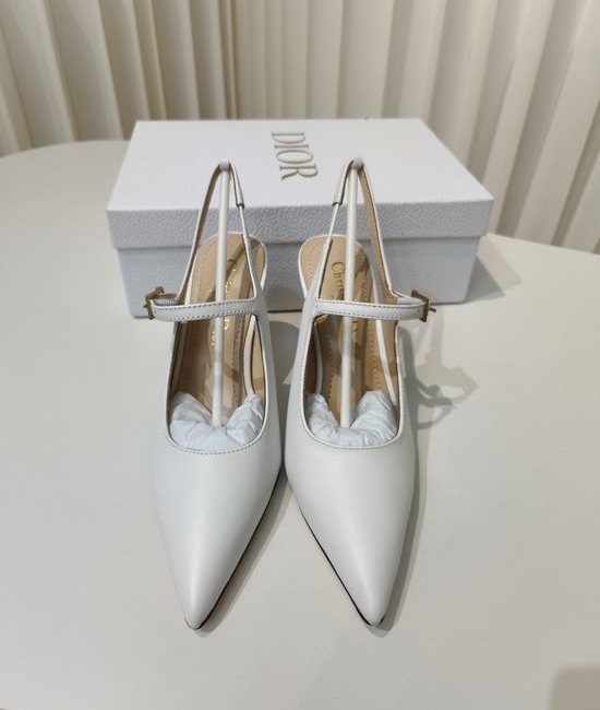 Christian Dior CD Pointed Toe Heeled Sandals With Metallic Heel