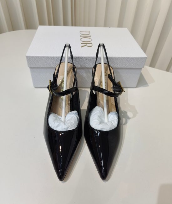 Christian Dior CD Pointed Toe Heeled Sandals With Metallic Heel