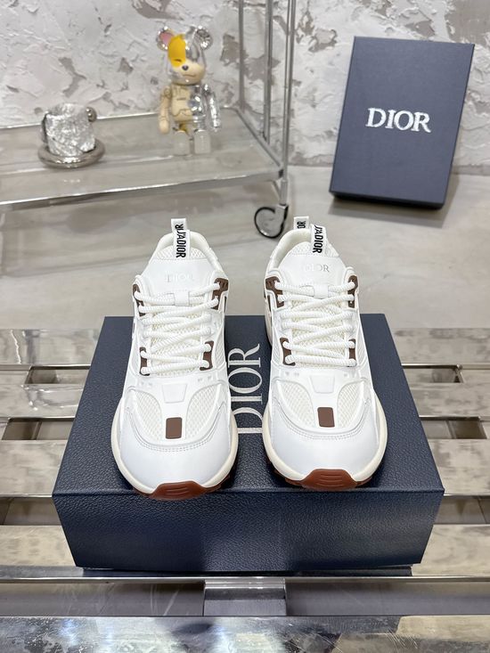Christian Dior Lattice Pattern Thick Sole Knitted Sneakers With Elevated Design