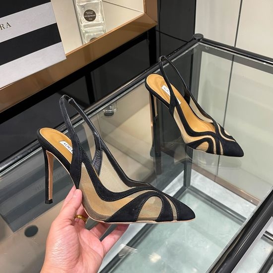 Aquazzura Pointed Toe High Heel Sandals Elegant Soft Lining Luxury Footwear