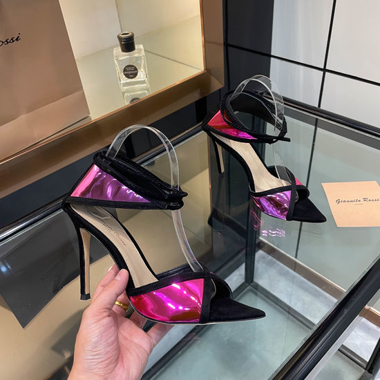 Gianvito Rossi Pointed Toe Stiletto Heel Mesh Upper Sandals