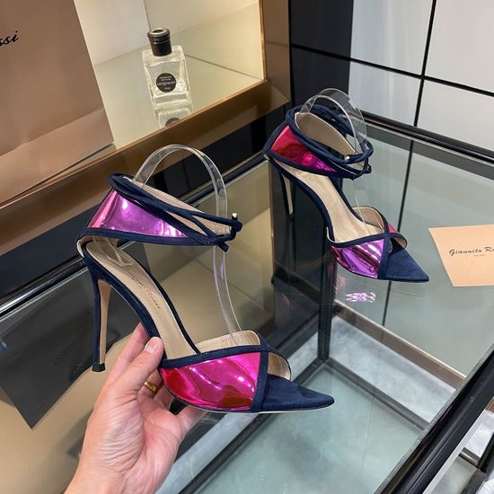 Gianvito Rossi Pointed Toe Stiletto Heel Mesh Upper Sandals