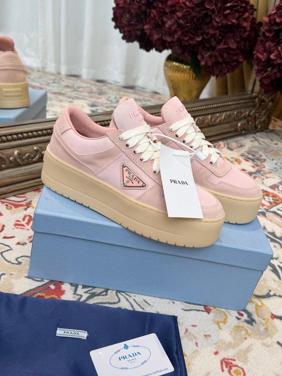 Prada Vintage Print Platform Casual Comfortable Walking Shoes