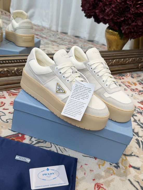 Prada Vintage Print Platform Casual Comfortable Walking Shoes