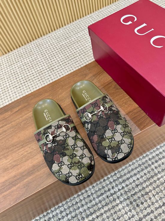 Gucci Embroidered Platform Mule Shoes Non Slip Rubber Sole