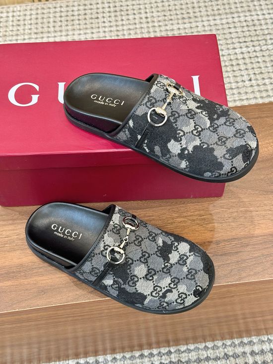 Gucci Embroidered Platform Mule Shoes Non Slip Rubber Sole