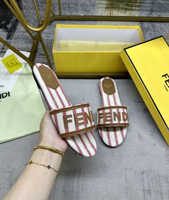 Fendi Embroidered Canvas Comfortable Casual Slip On Shoes
