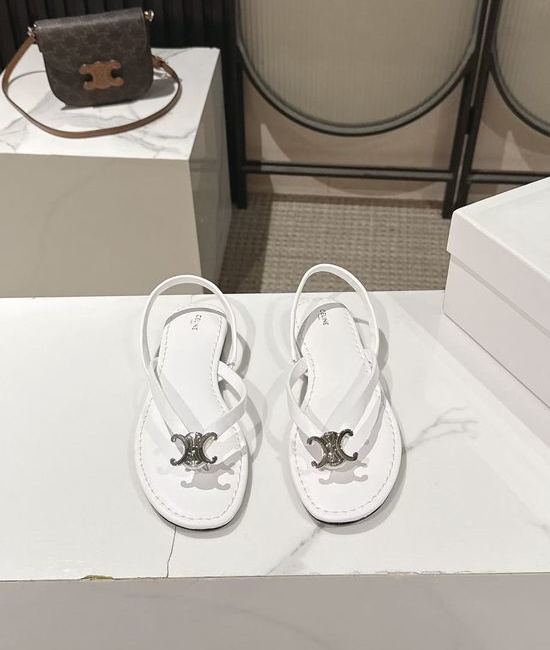 Celine Minimalist Toe-Post Sandals with Triumph Arch Detail