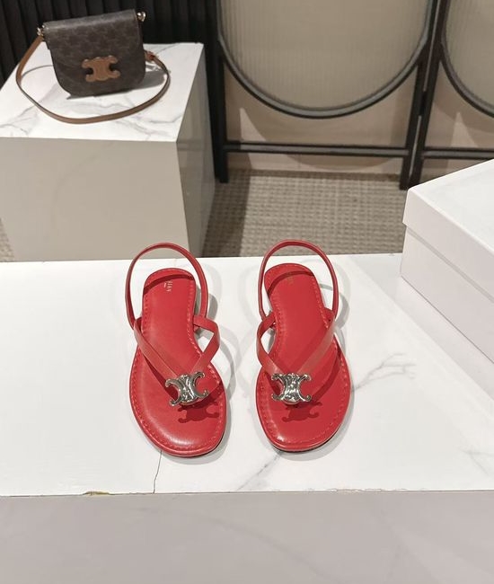 Celine Minimalist Toe-Post Sandals with Triumph Arch Detail