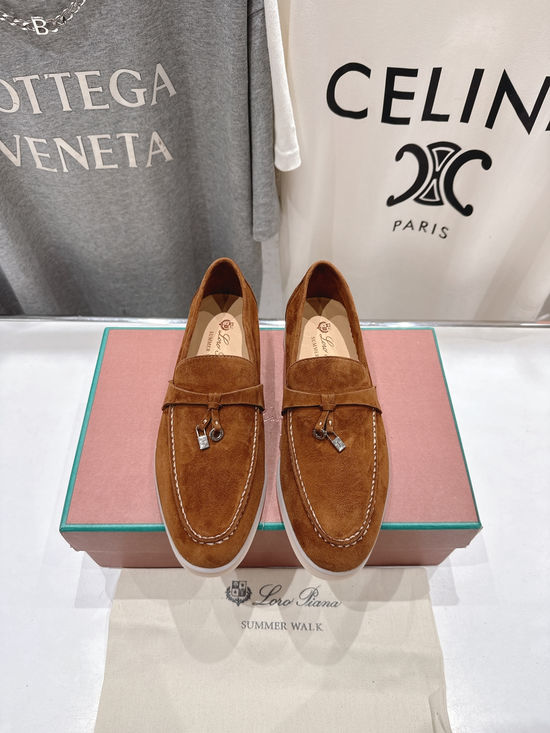 Loro Piana Classic Slip-on Suede Loafers Comfortable Lightweight Casual Shoes