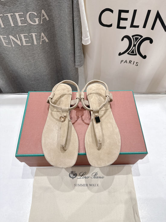 Loro Piana Minimalist Suede Flip Flop Sandals Soft Premium Leather Sole