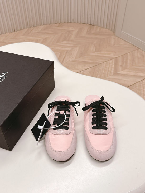 Prada Nylon Suede Slip On Casual Comfortable Fashion Flat Shoes