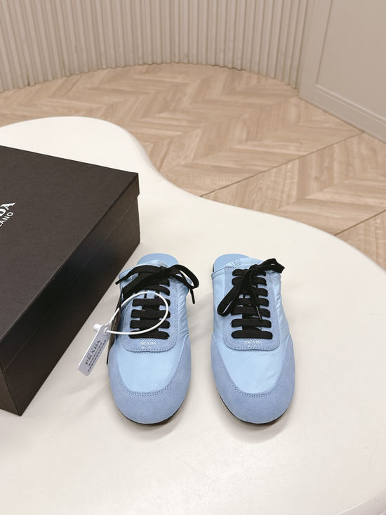 Prada Nylon Suede Slip On Casual Comfortable Fashion Flat Shoes