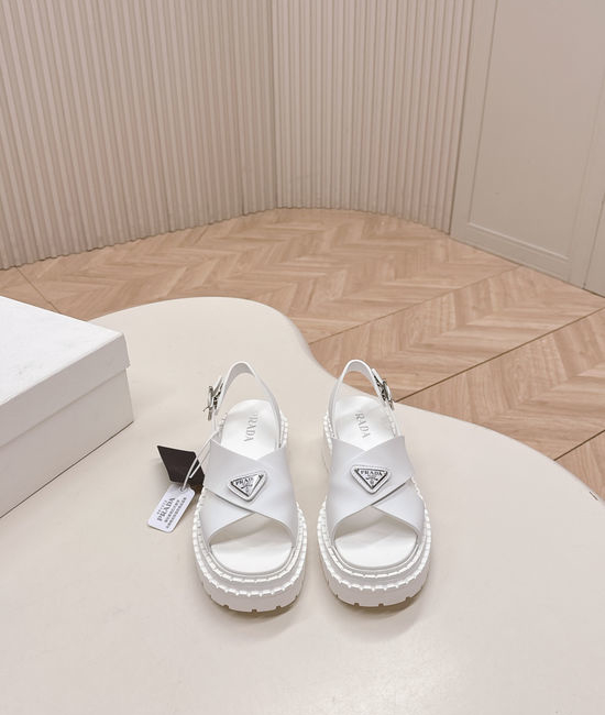 Prada Genuine Leather Non-slip Platform Fashion Sandals
