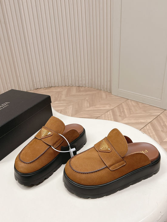 Prada Closed Toe Non-slip Comfort Casual Platform Sandals